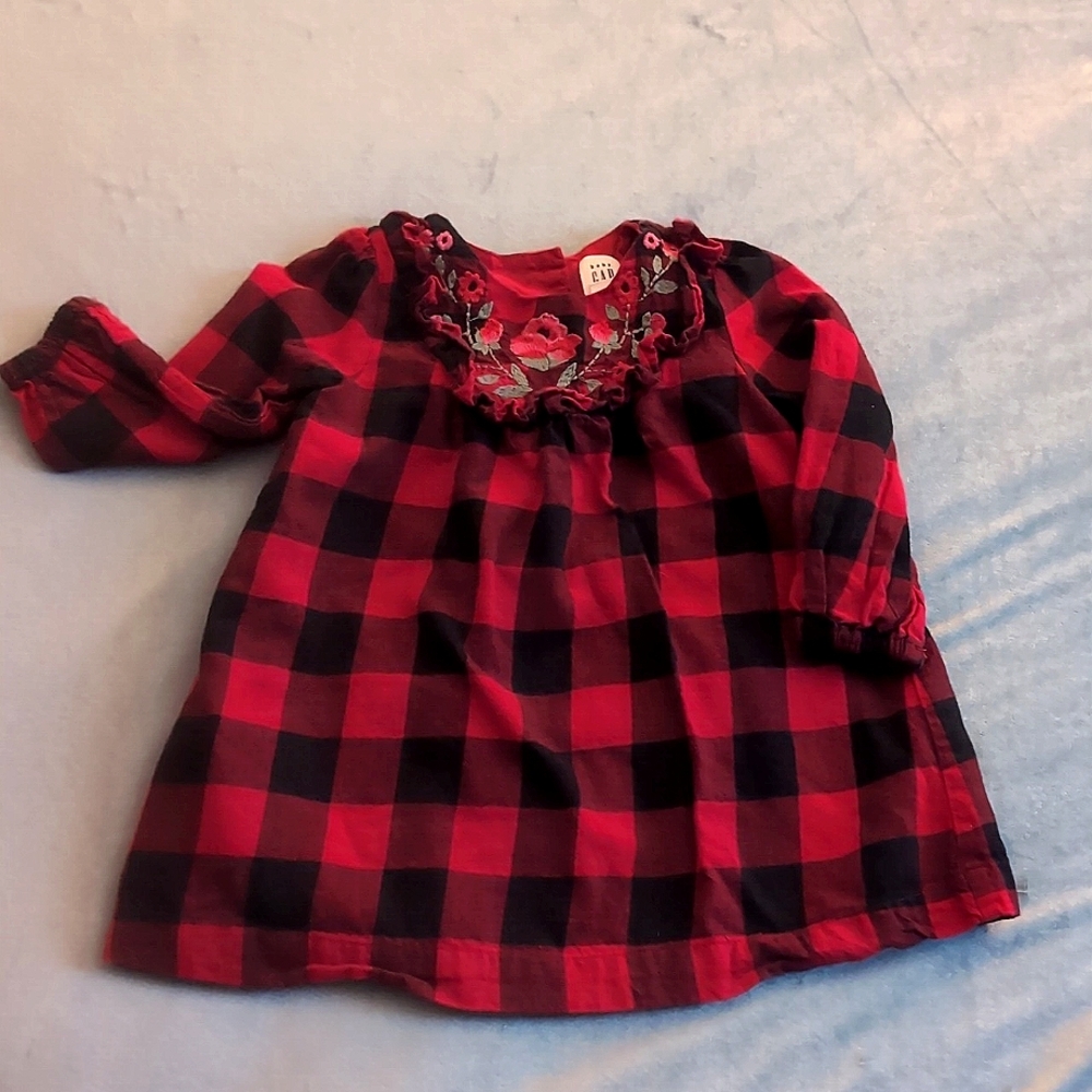Girls 12-18M Plaid Red Dress